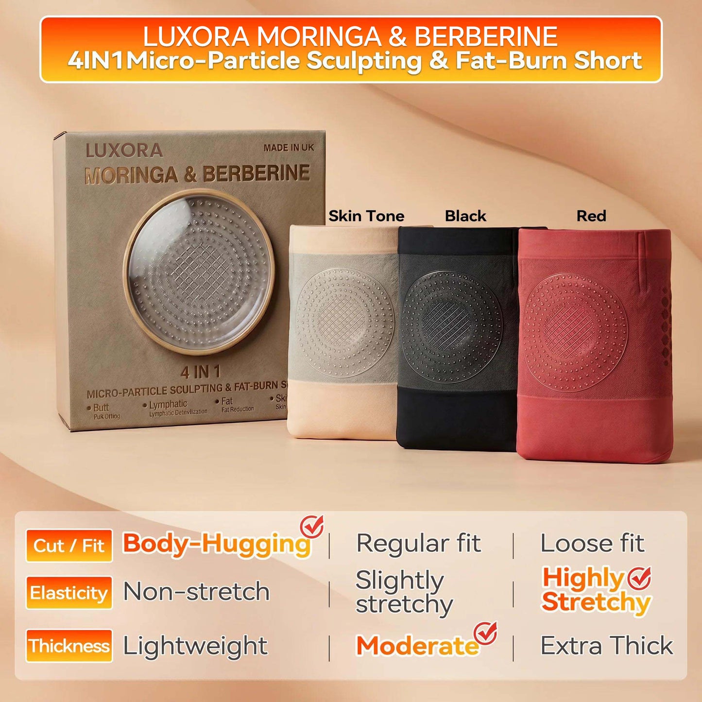 🏆Ends Today: 70% OFF! 💦🍕LUXORA® 𝐌𝐨𝐫𝐢𝐧𝐠𝐚 & 𝐁𝐞𝐫𝐛𝐞𝐫𝐢𝐧𝐞 4‑In‑1 Micro‑Particle Sculpting & Fat‑Burn Shorts